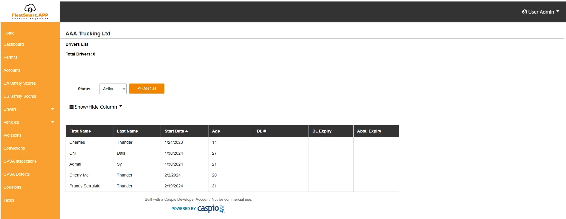 Fleet Management Database Application