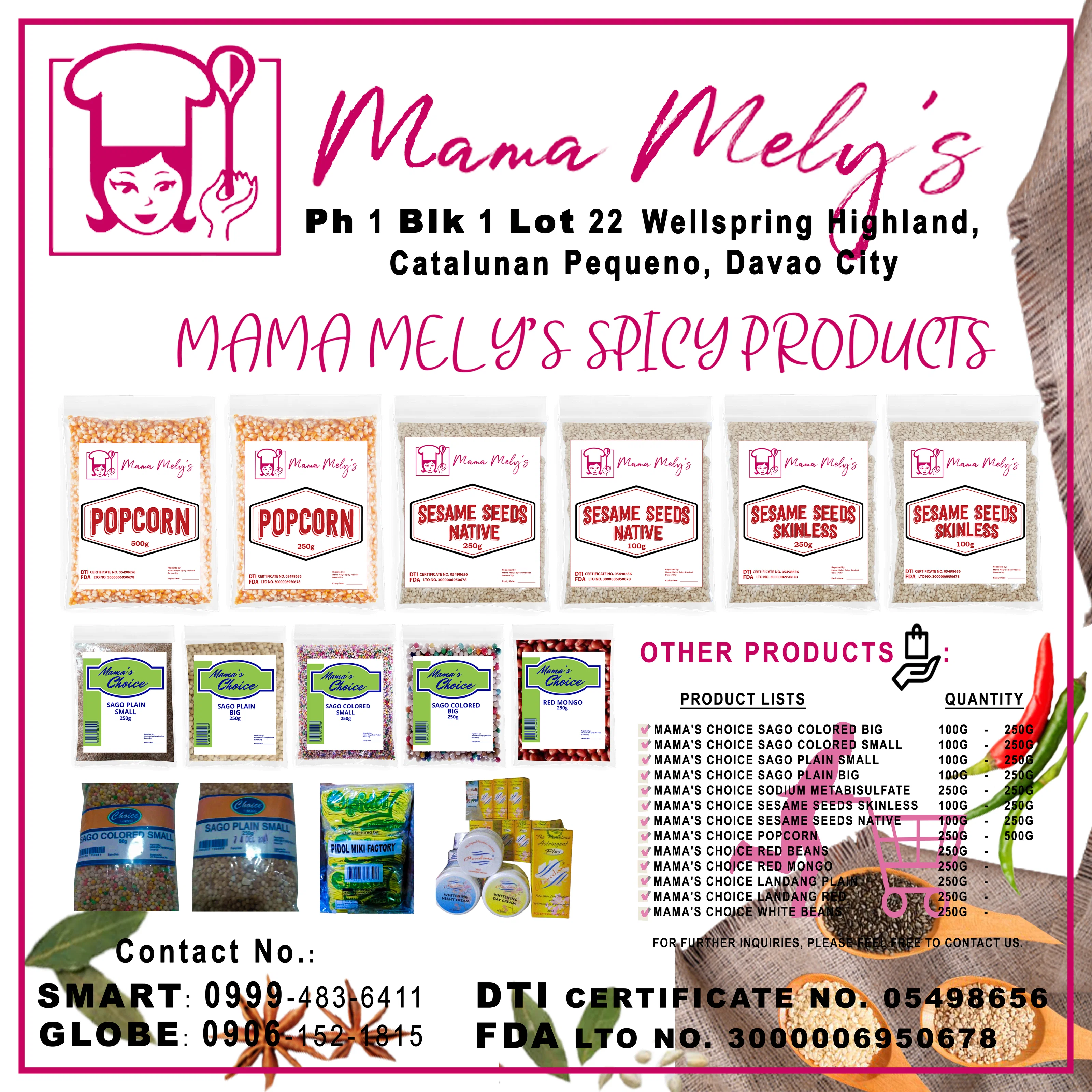 Mama Mely\'s Product Flyer